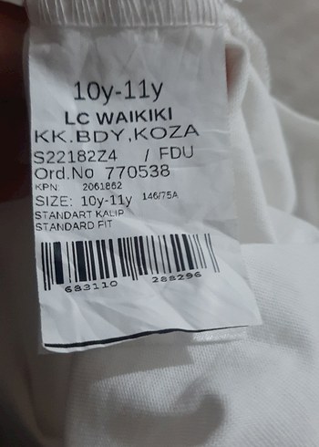 10 Yaş Beden beyaz Renk Kız Çocuk Beyaz Kelebekli Kısa Kollu Tişört