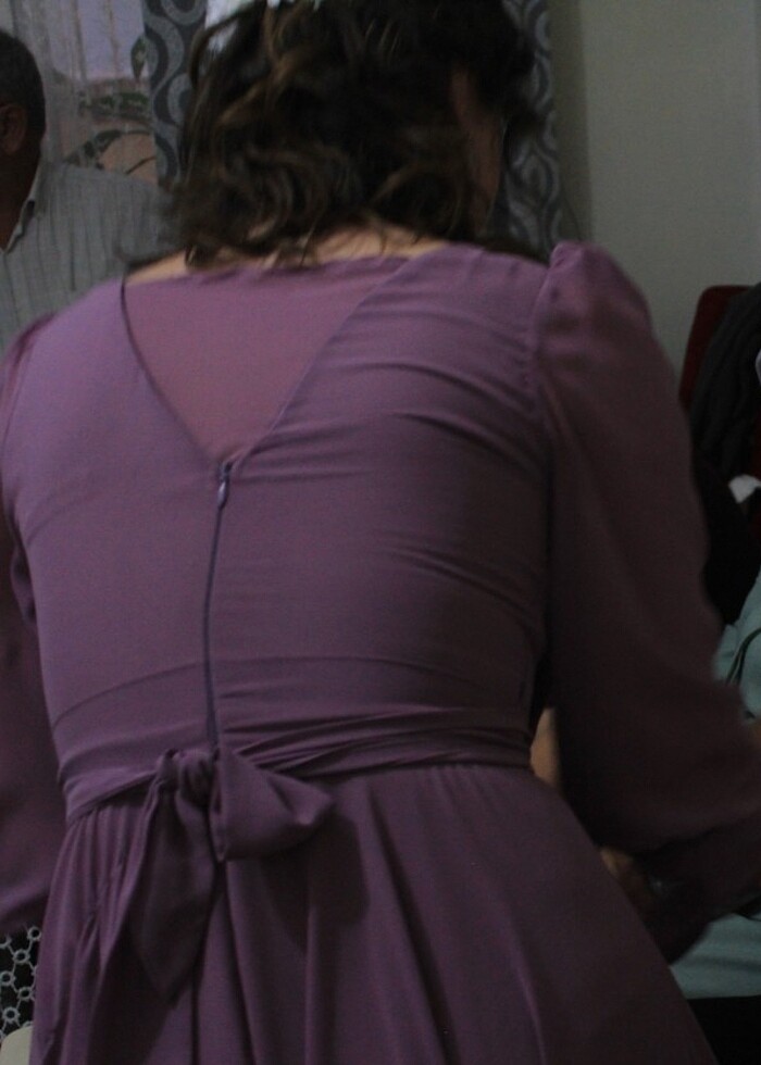 Lila renkli şifon abiye  - Görsel 2