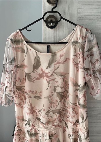 40 Beden Dantel Detaylı Pembe Bohem Bluz