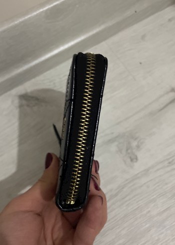 Kadın Siyah Deri Fermuarlı Cüzdan - Görsel 2