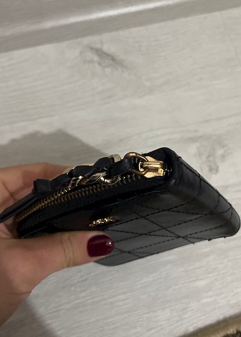 Kadın Siyah Deri Fermuarlı Cüzdan - Görsel 8