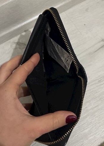 Kadın Siyah Deri Fermuarlı Cüzdan - Görsel 7