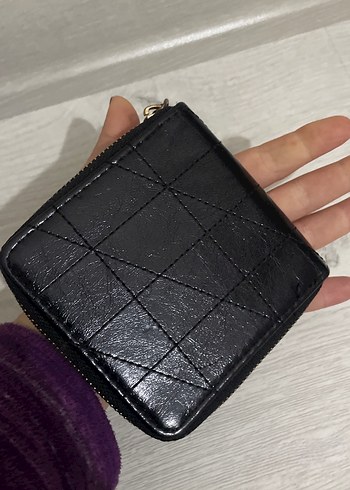 Kadın Siyah Deri Fermuarlı Cüzdan - Görsel 5