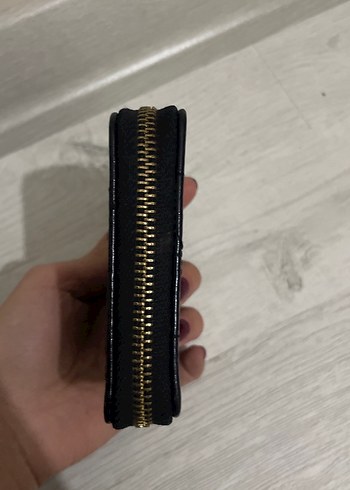 Kadın Siyah Deri Fermuarlı Cüzdan - Görsel 3