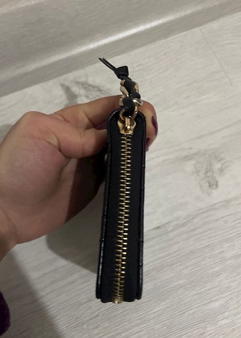 Kadın Siyah Deri Fermuarlı Cüzdan - Görsel 4