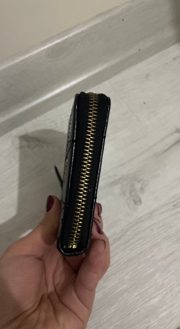 Kadın Siyah Deri Fermuarlı Cüzdan - Görsel 2