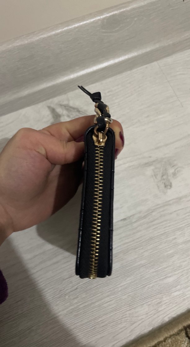 Kadın Siyah Deri Fermuarlı Cüzdan - Görsel 4