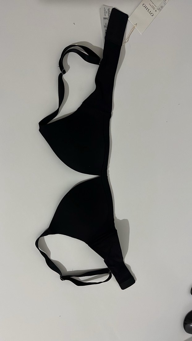 Pamuk Karışımlı Siyah Üçgen Push-up Sütyen - Görsel 2