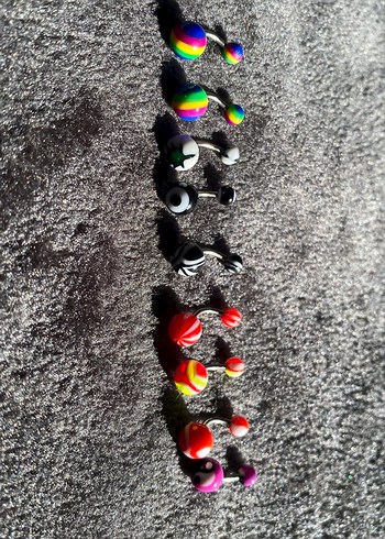 Renkli Boncuklu Kadın Göbek Piercingleri - Görsel 2