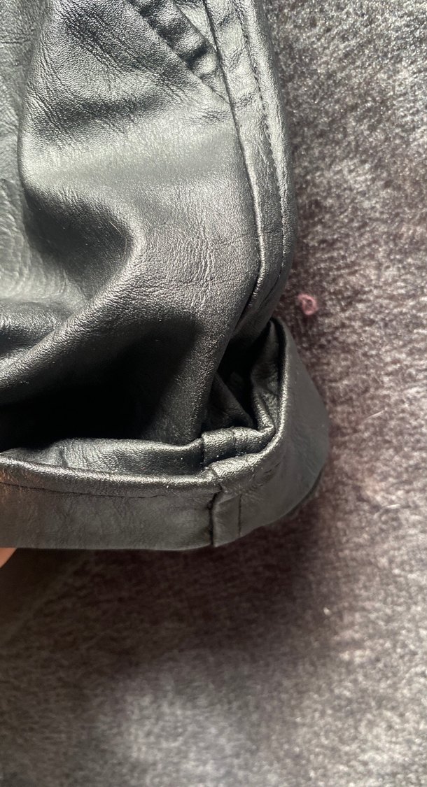 Kadın Gri Deri Mini Şort Tokalı - Görsel 3