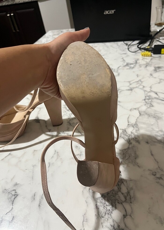 Toz pembe topuklu ayakkabı - Görsel 3