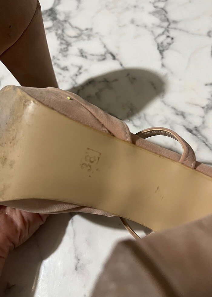 Toz pembe topuklu ayakkabı - Görsel 4