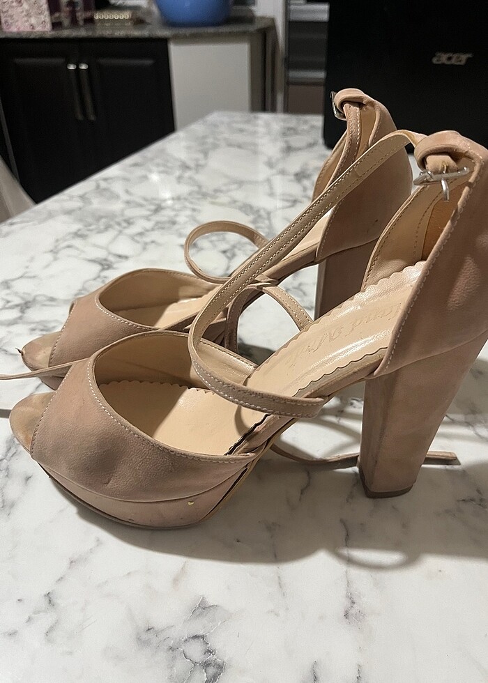 Toz pembe topuklu ayakkabı - Görsel 2