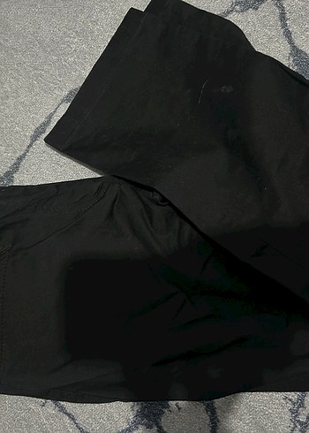 Kadın Siyah düşük bel keten pantolon - Görsel 2