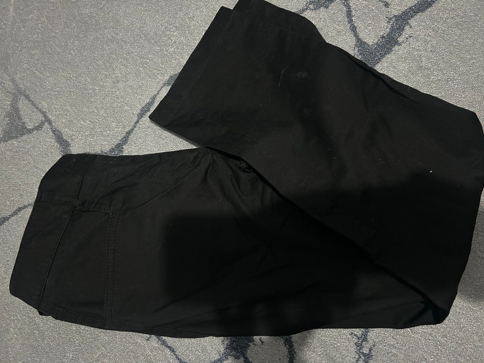 Kadın Siyah düşük bel keten pantolon - Görsel 2