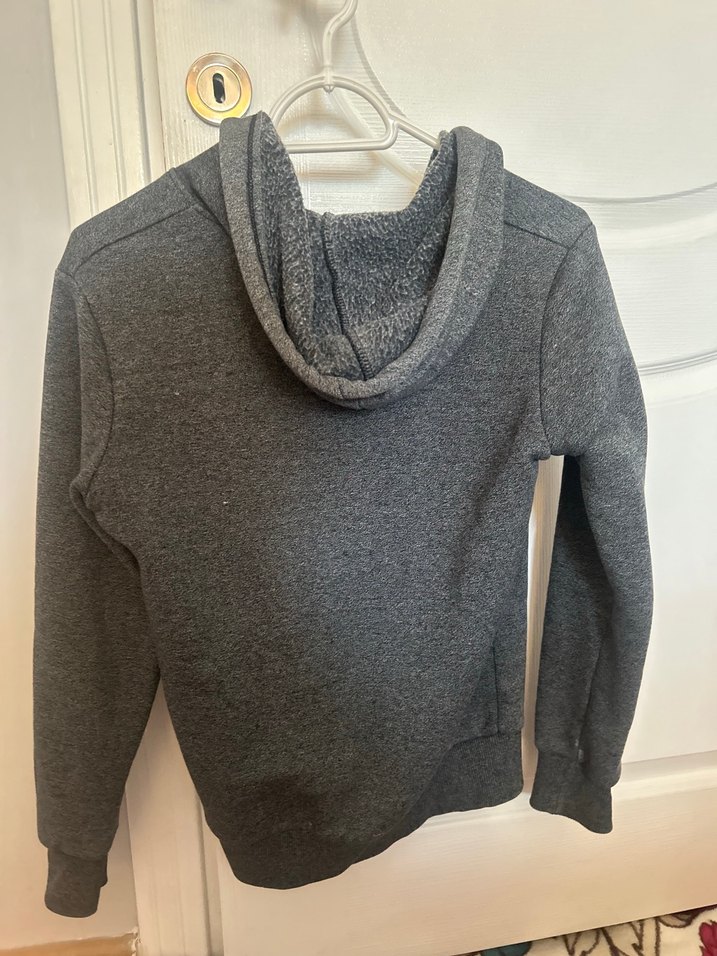 Gri Fermuarlı kapsonlu Kadın hırka - Görsel 2