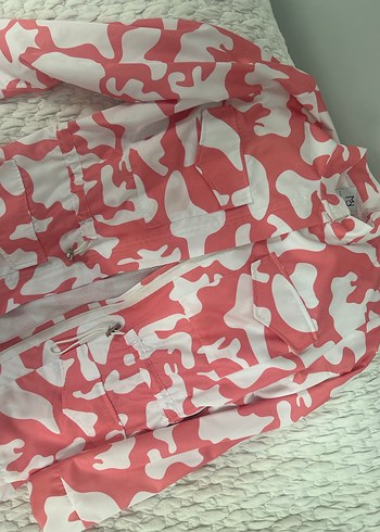 Pembe Kamuflaj Desenli uzun trenckot yagmurluk - Görsel 3