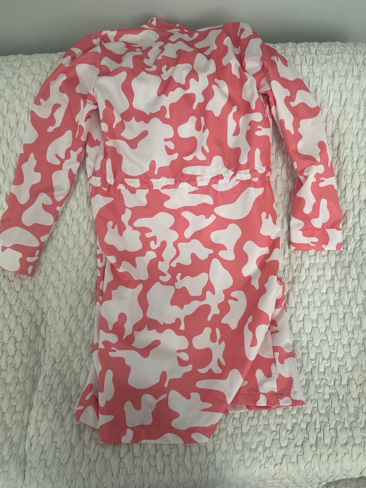 Pembe Kamuflaj Desenli uzun trenckot yagmurluk - Görsel 5