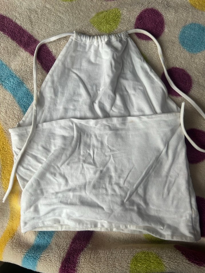 boyundan baglamalı beyaz crop - Görsel 2