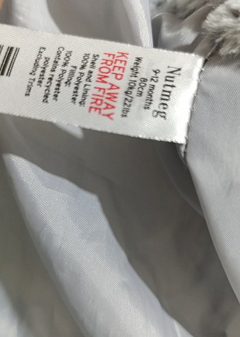 Gri Mavi Desenli Kürklü Bebek Tulum - Görsel 6