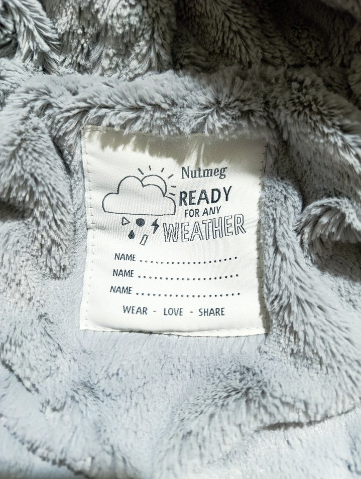 Gri Mavi Desenli Kürklü Bebek Tulum - Görsel 5