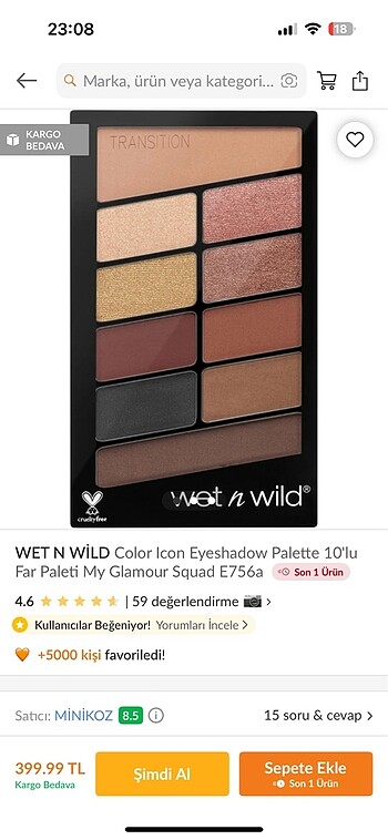 Wet n wild Far paleti