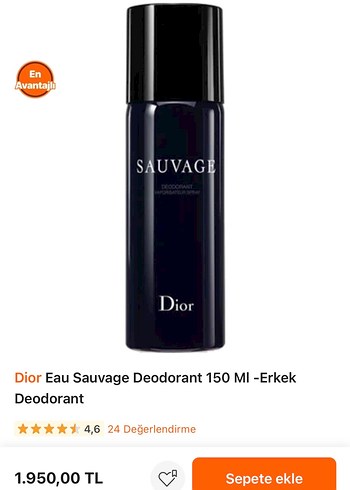 Dior Sauvage Erkek Deodorant 150 ml