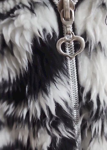 Kız Çocuk Zebra Desenli Kapüşonlu Ceket - Görsel 3