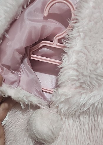 Pembe Kürklü Kız Çocuk Mont - Görsel 3