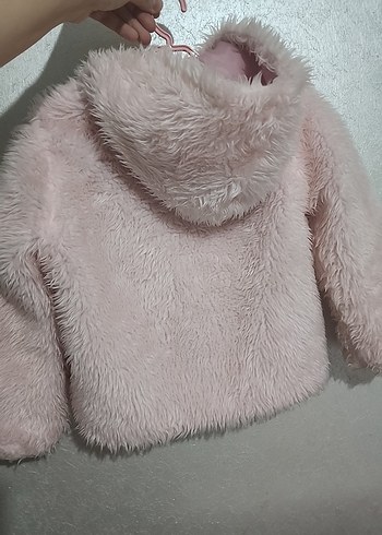 Pembe Kürklü Kız Çocuk Mont - Görsel 2