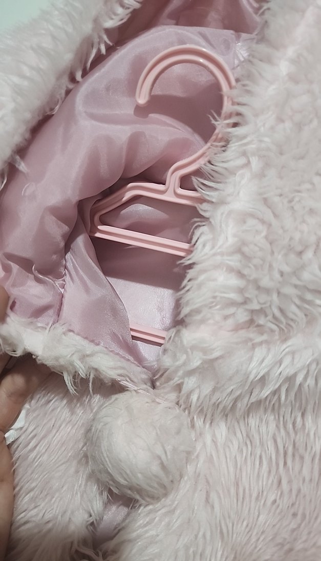 Pembe Kürklü Kız Çocuk Mont - Görsel 3