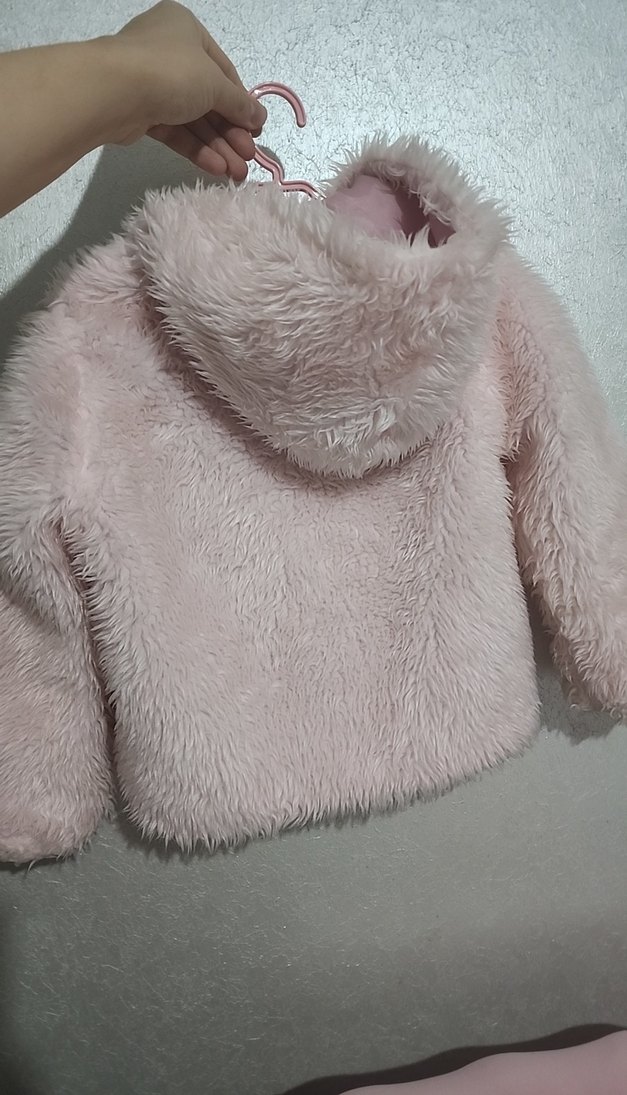 Pembe Kürklü Kız Çocuk Mont - Görsel 2