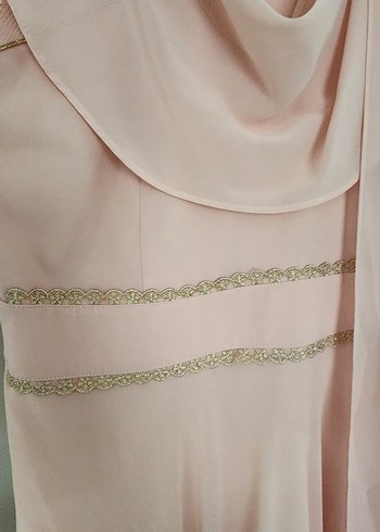 Pembe Uzun Kollu Drapeli Kadın Elbise - Görsel 5