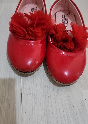 Kız Çocuk Kırmızı Fırfırlı Babet Ayakkabı - Görsel 2