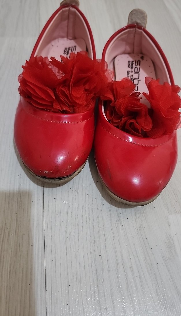 Kız Çocuk Kırmızı Fırfırlı Babet Ayakkabı - Görsel 2