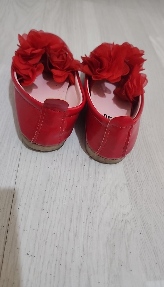 Kız Çocuk Kırmızı Fırfırlı Babet Ayakkabı - Görsel 4