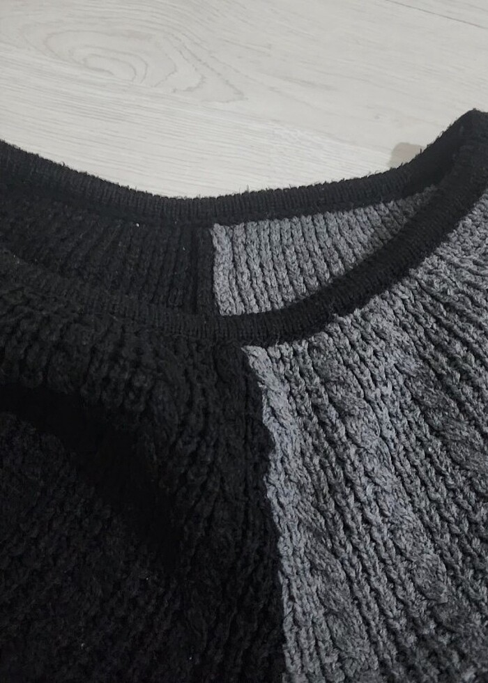 Çift renk kazak - Görsel 4