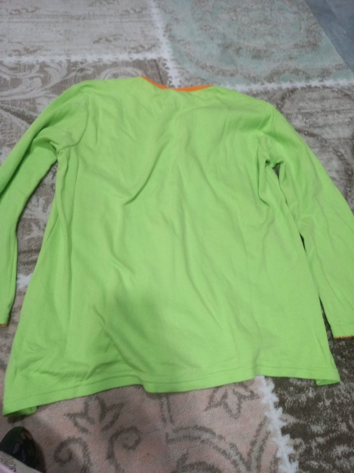 Kız Çocuk Yeşil Uzun Kollu Tişört - Görsel 3