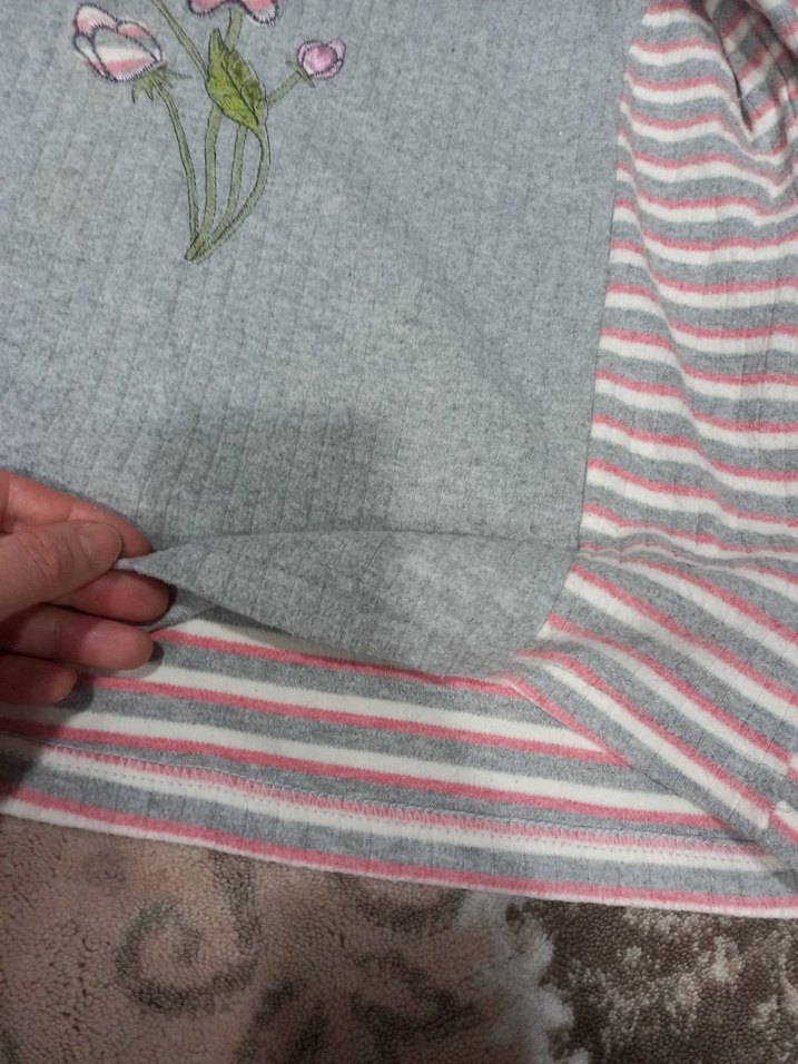 Gri Nakışlı Bohem Kız Triko Gömlek - Görsel 2