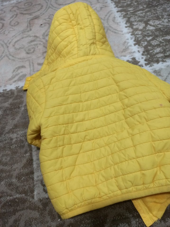 Sarı Kapüşonlu Erkek Çocuk Mont - Görsel 5