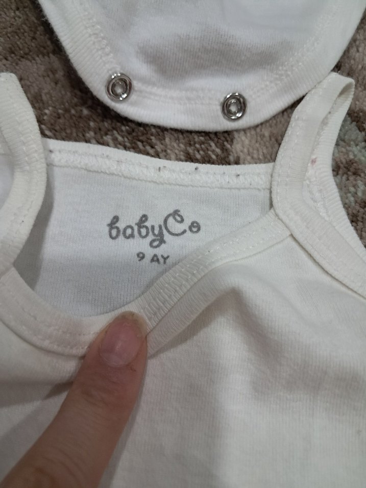 Beyaz Bebek Uzun Kollu ve Askılı Atlet Seti - Görsel 3