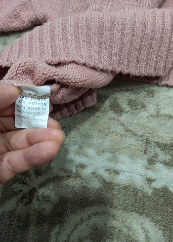 l Beden pembe Renk Pembe Örgü Salaş Kadın Kazak