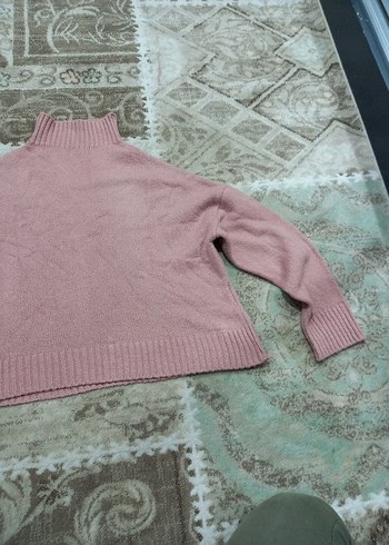 Pembe Örgü Salaş Kadın Kazak