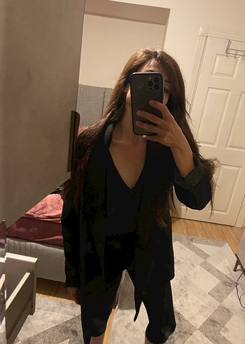 Diğer Siyah Kadın Uzun Kollu Fitted Blazer