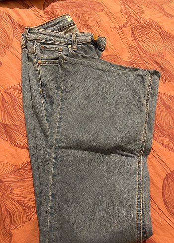 Koton Kadın Mavi Kot Pantolon, ispanyol paça Tokalı