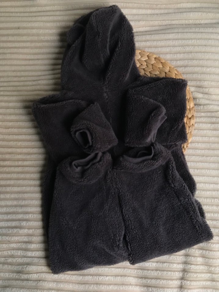 Gri Bebek Boy Kışlık Peluş Tulum #Zara - Görsel 5