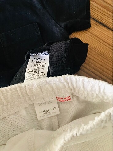 2 Yaş Beden Zara şort takım