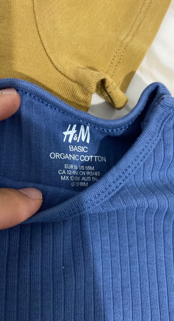H&M Kısa Kollu Pamuklu Bebek Body - Düğmeli - Görsel 2