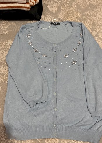 LC Waikiki Tasli Acik Mavi Triko Hirka