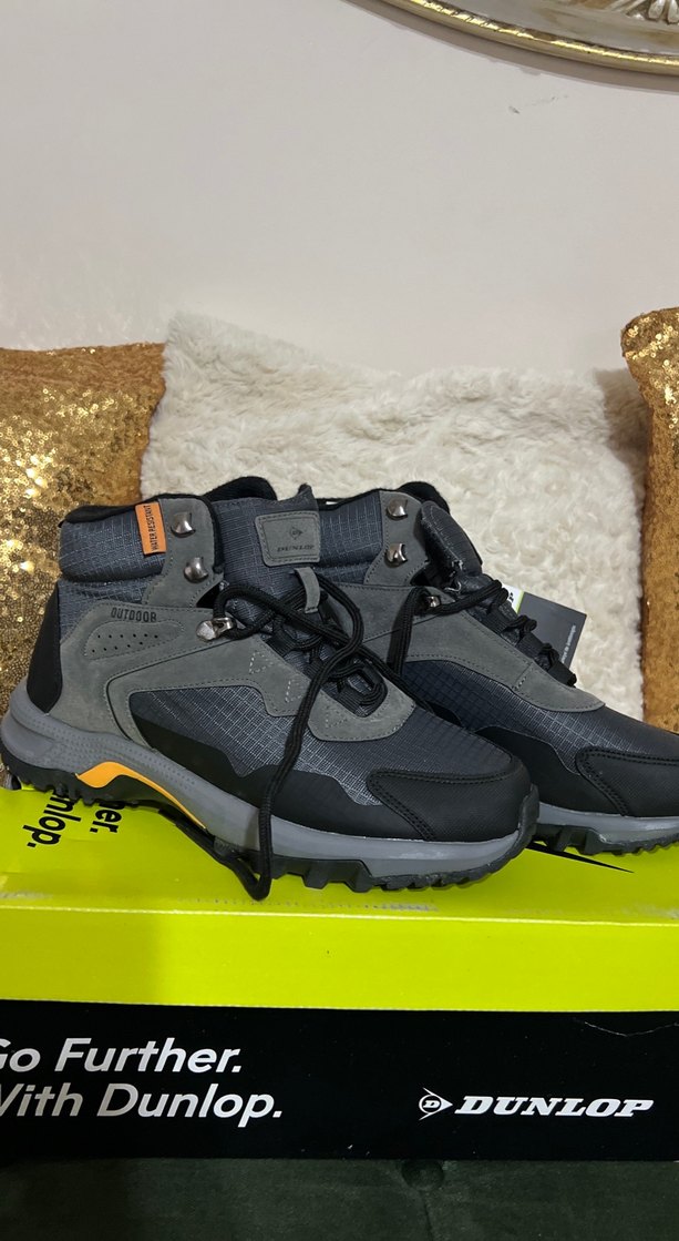 Gri Dunlop Erkek Outdoor Botları Velcro - Görsel 3